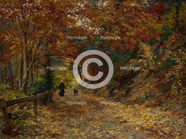 Falling leaves, 1899. Creator: Olga Wisinger-Florian.