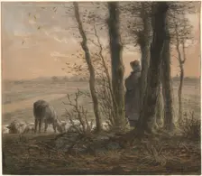 Falling Leaves, c. 1866. Creator: Jean Francois Millet