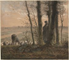 Falling Leaves, c. 1866. Creator: Jean Francois Millet