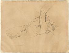 Falling Male Nude [verso], 1918-1919. Creator: John Singer Sargent