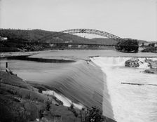 Falls and Arch bridge, Bellows Falls, Vt., between 1905 and 1910. Creator: Unknown