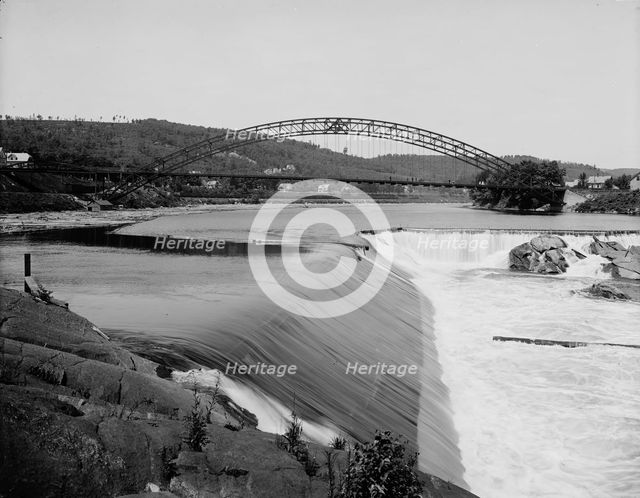 Falls and Arch bridge, Bellows Falls, Vt., between 1905 and 1910. Creator: Unknown.