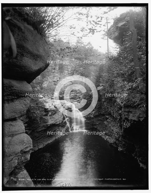 Falls in Nay Aug Glen, Scranton, Pa., between 1890 and 1901. Creator: Unknown.