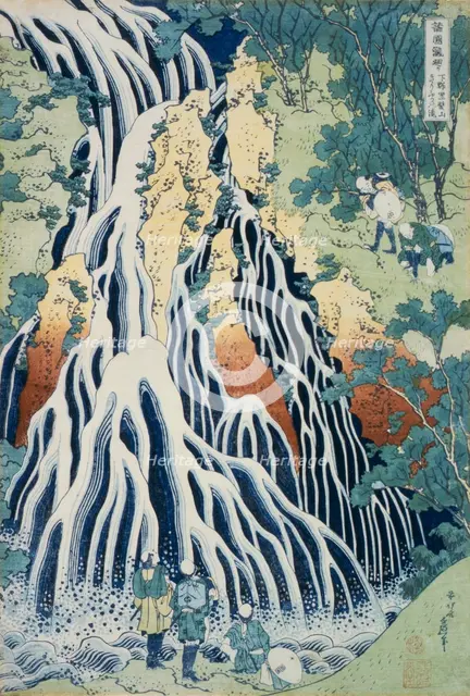 Falls of Kirifuri at Mt. Kurokami, Shimotsuke Province (image 2 of 2), c1832. Creator: Hokusai.