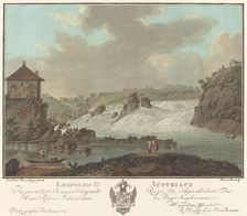 Falls of Schaffhausen, c. 1784. Creator: Charles-Melchior Descourtis