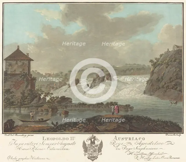 Falls of Schaffhausen, c. 1784. Creator: Charles-Melchior Descourtis.