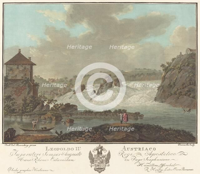 Falls of Schaffhausen, c. 1784. Creator: Charles-Melchior Descourtis.