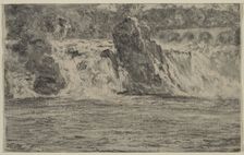 Falls of the Rhine at Schaffhausen (Rheinfall von Schaffhausen), 1885. Creator: Adolph von Menzel (German, 1815-1905)