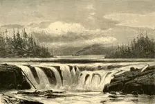 Falls of the Willamette 1872. Creator: Alfred Harral