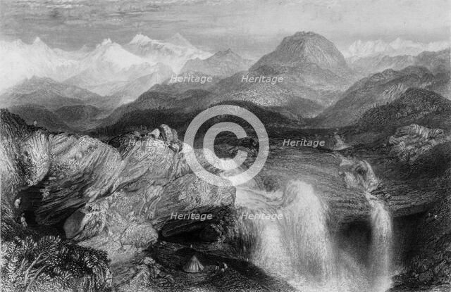 'Falls near the Source of the Jumna', 1845. Creator: Unknown.