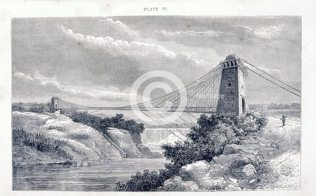 Falls View Suspension Bridge, Niagara, North America, c1869-c1889. Creator: Unknown.
