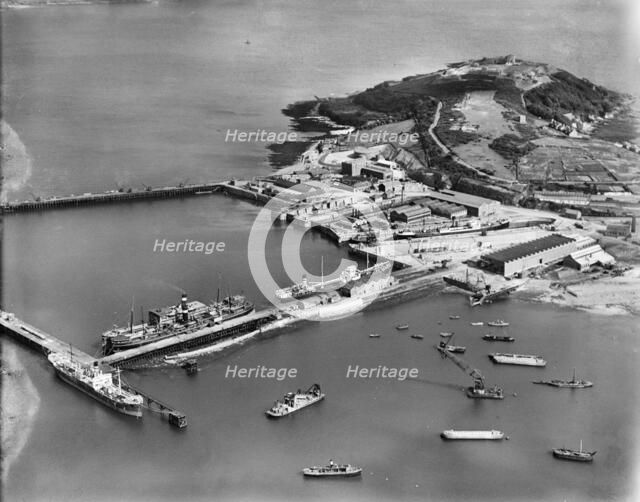 Falmouth Docks and Pendennis Castle, Cornwall, 1928. Artist: Aerofilms.