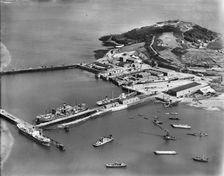 Falmouth Docks and Pendennis Castle, Cornwall, 1928. Artist: Aerofilms