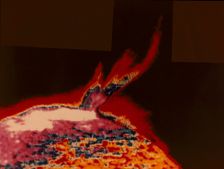 False colour image of a solar flare from Skylab, 1973. Creator: Unknown