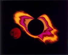 False colour photograph of the sun and the moon, c1970s. Creator: Unknown
