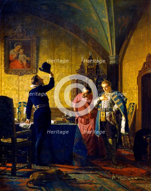 'False Dmitry takes an oath of allegiance to King Sigismund III Vasa', 1874.  Artist: Nikolay Nevryov