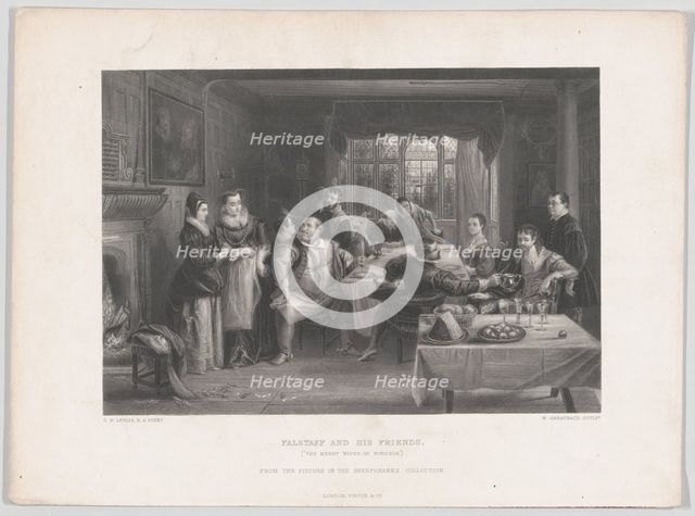 Falstaff and His Friends, "The Merry Wives of Windsor" (from "The Art Journal"), May 1868. Creator: William Greatbach.