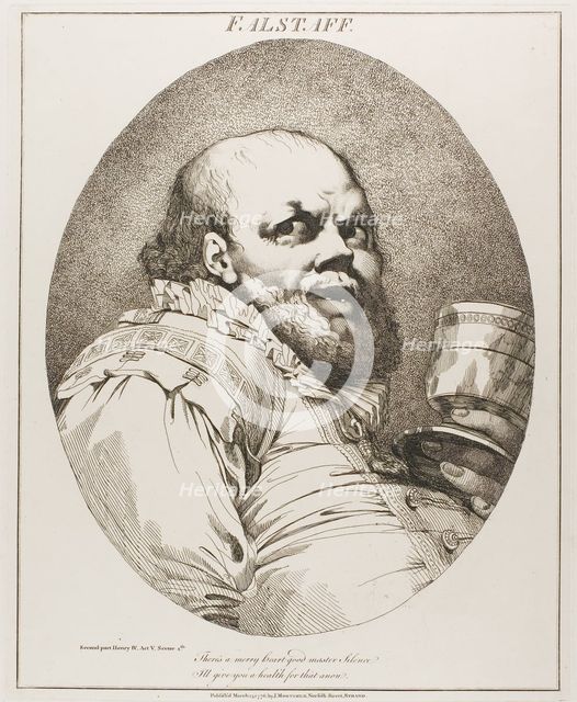 Falstaff, originally published March 15, 1776,  published 1809. Creator: John Hamilton Mortimer.