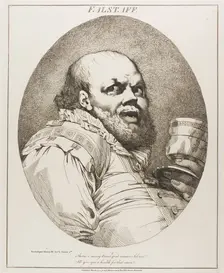 Falstaff, originally published March 15, 1776, published 1809. Creator: John Hamilton Mortimer