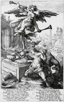Fame and History, 1586. Creator: Hendrik Goltzius