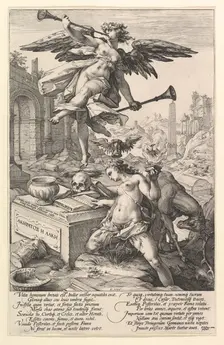 Fame and History, from the series The Roman Heroes, 1586. Creator: Hendrik Goltzius