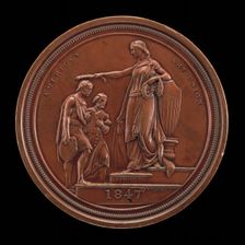 Fame Crowning Painting and Sculpture [reverse], 1847. Creator: Charles Cushing Wright