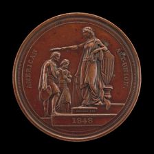 Fame Crowning Painting and Sculpture [reverse], 1848. Creator: Charles Cushing Wright