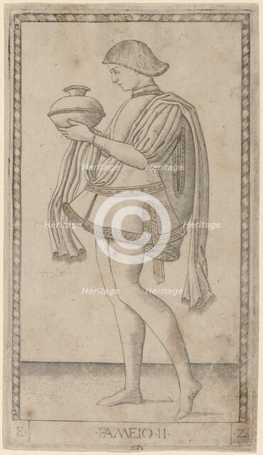 Fameio (Servant), c. 1465. Creator: Master of the E-Series Tarocchi.