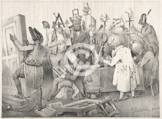 Fameux Jury de Peinture. Salon de 1841, March 20, 1841. Creator: Clément Pruche.