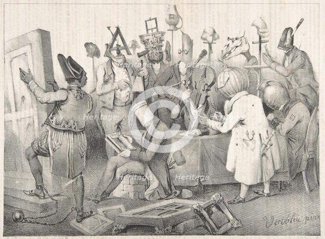 Fameux Jury de Peinture. Salon de 1841, March 20, 1841. Creator: Clément Pruche.