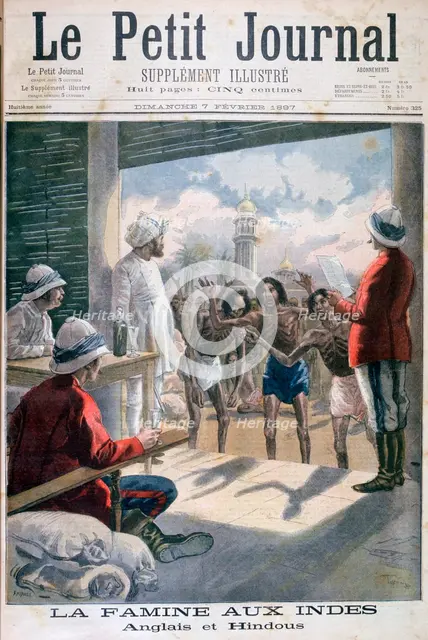 Famine in India, 1897. Creator: F Meaulle.