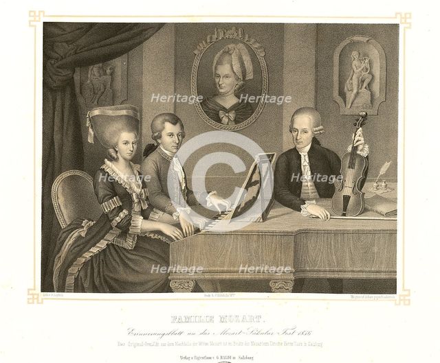 Family Mozart. Artist: Croce, Johann Nepomuk, della (1736-1819)