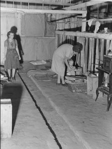 Family of migratory cotton pickers, originally from Oklahoma, Kern County, California, 1938. Creator: Dorothea Lange