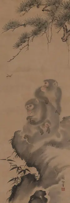 Family of monkeys, 18th century. Creator: Sosen; Mori (1747-1821)