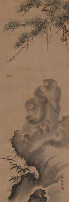 Family of monkeys, 18th century. Creator: Sosen; Mori (1747-1821)