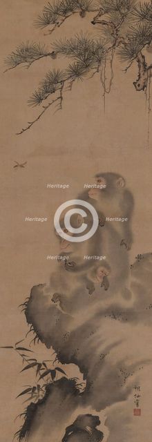 Family of monkeys, 18th century. Creator: Sosen; Mori (1747-1821).