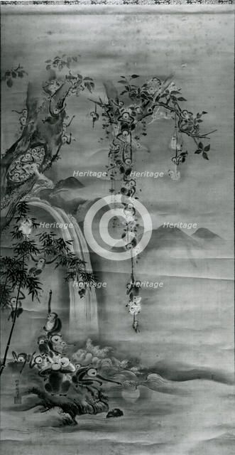 Family of Monkeys, late 17th century. Creator: Kanô Tanshin Morimasa.