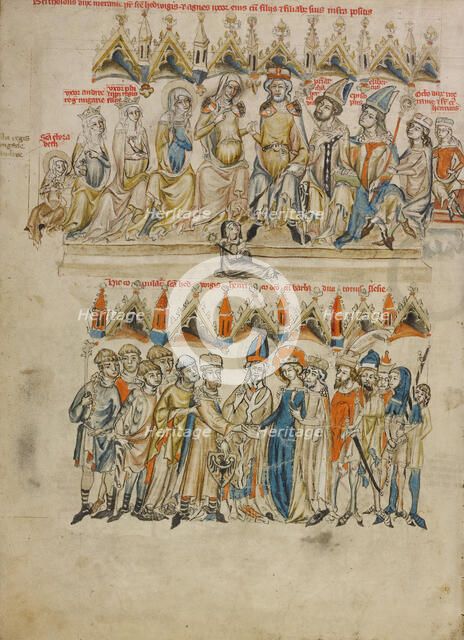Family of Berthold IV of Merania. The Marriage of Hedwig and Heinrich, 1353. Artist: Court workshop of Duke Ludwig I of Liegnitz (active 1350-1398)