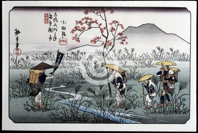 'Family of farmers back home', 19th century. Creator: Hiroshige, Guajava (1797 - 1858).