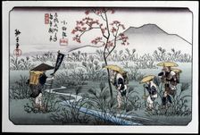 Family of farmers back home 19th century. Creator: Hiroshige, Guajava (1797 - 1858)
