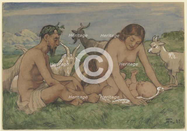 Family of Fauns, 1887. Creator: Hans Thoma.