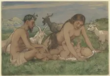 Family of Fauns, 1887. Creator: Hans Thoma
