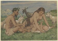 Family of Fauns, 1887. Creator: Hans Thoma