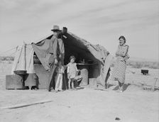 Family of four to be returned to Oklahoma by the Relief Administration, Holtville, California, 1937. Creator: Dorothea Lange