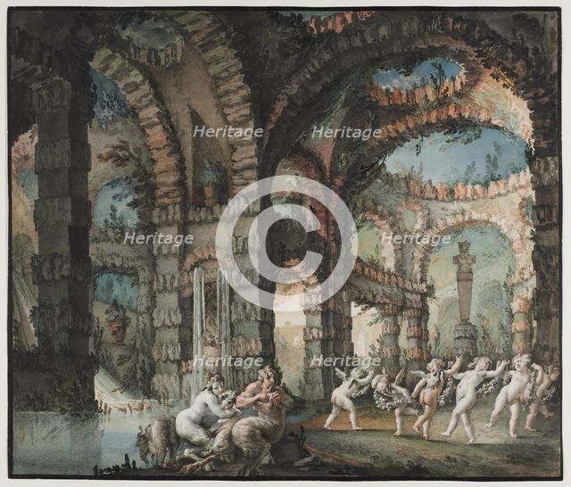 Family of Satyrs with Dancing Cherubs, c. 1775-1776. Creator: Giovanni David (Italian, 1743-1790).