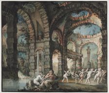Family of Satyrs with Dancing Cherubs, c. 1775-1776. Creator: Giovanni David (Italian, 1743-1790)