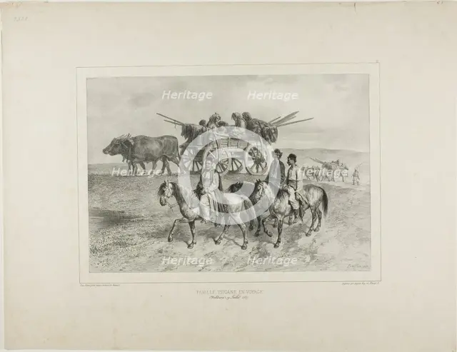 Family of Traveling Hungarian Gypsies, Moldavia, July 19, 1837, 1839. Creator: Auguste Raffet.