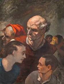 Family On The Barricades. Artist: Daumier, Honoré (1808-1879)