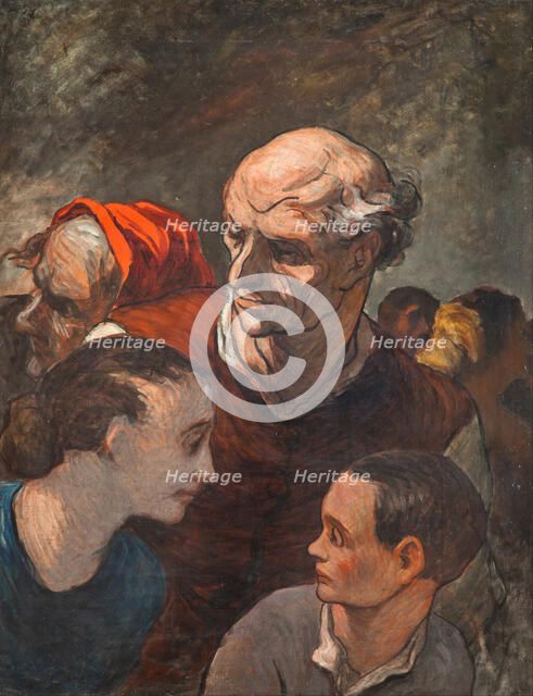 Family On The Barricades. Artist: Daumier, Honoré (1808-1879)