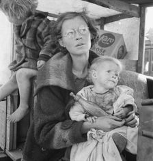 Family, one month from South Dakota, now on the road..., Tulelake, Siskiyou County, California, 1939 Creator: Dorothea Lange
